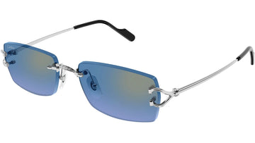 TEAL AND AZURE GRADIENT GOLDEN FLASH MIRROR LENSES WITH SLIVER FRAME