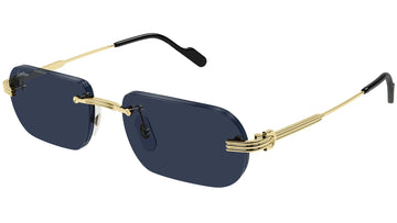 SOLID BLUE LENSES WITH GOLD FRAME