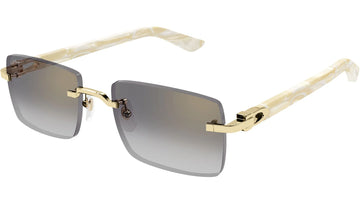 GRAY GRADIENT GOLDEN FLASH MIRROR LENSES WITH GOLD FRAME