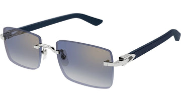 BLUE GRADIENT GOLDEN FLASH MIRROR LENSES WITH SLIVER FRAME