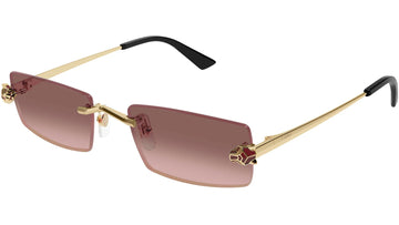 BORDEAUX AND PEACH WITH A GOLDEN FLASH LENSES WITH GOLD FRAME