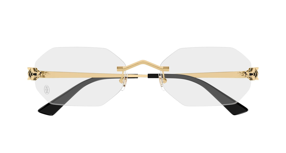 Cartier CT0599O Oval Eyeglasses in Clear Lenses With Gold Frame, front view