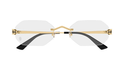 Cartier CT0599O Oval Eyeglasses in Clear Lenses With Gold Frame, front view