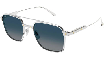 BLUE GRADIENT POLARIZED LENSES WITH SMOOTH PLATINUM FRAME