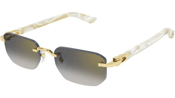 GRAY GRADIENT GOLD FLASH LENSES WITH SMOOTH GOLD FRAME