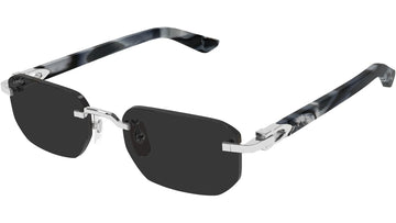 SOLID GRAY LENSES WITH SMOOTH PLATINUM FRAME
