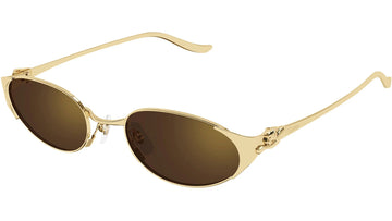SOLID BROWN WITH GOLD FLASH MIRROR LENSES WITH GOLD FRAME
