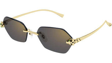 SOLID GRAY GOLDEN FLASH LENSES WITH SMOOTH GOLD FRAME