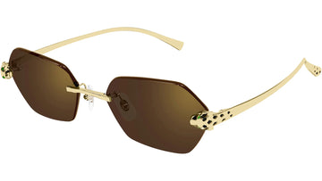 SOLID BROWN GOLDEN FLASH LENSES WITH SMOOTH GOLD FRAME