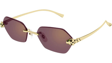 CYCLAMEN GOLDEN FLASH LENSES WITH SMOOTH GOLD FRAME