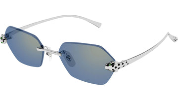 LIGHT BLUE GOLDEN FLASH LENSES WITH SMOOTH PLATINUM FRAME