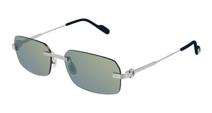 Cartier CT0271S Rectangle Sunglasses in Grey Lenses With Silver Frame, front view
