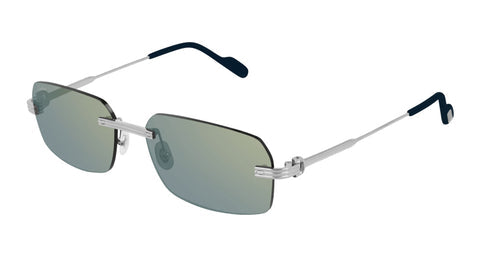 Cartier CT0271S Rectangle Sunglasses in Grey Lenses With Silver Frame, front view