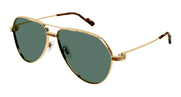 SOLID GREEN LENSES WITH GOLD FRAME