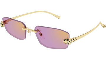 PINK WITH A GOLDEN FLASH LENSES WITH GOLD FRAME