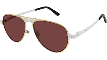 LIGHT PINK LENSES WITH GOLD SLIVER FRAME
