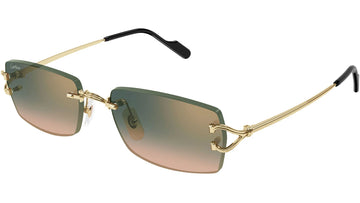 GREEN AND ORANGE GRADIENT GOLDEN FLASH LENSES WITH GOLD FRAME