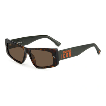 SOLID BROWN LENSES WITH HAVANA FRAME