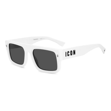 SOLID GRAY LENSES WITH WHITE FRAME
