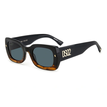 BLUE LENSES WITH BROWN HORN FRAME