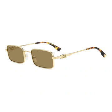 SOLID BROWN LENSES WITH GOLD FRAME