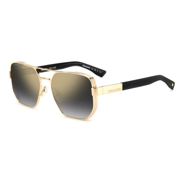 GRAY GRADIENT GOLD MIRROR LENSES WITH GOLD FRAME