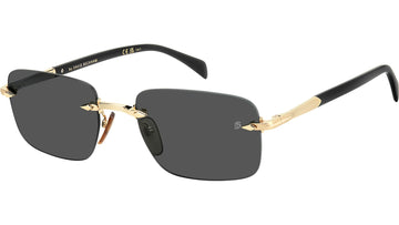 SOLID GRAY LENSES WITH SHINY GOLD FRAME