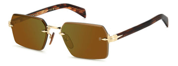 SOLID BROWN LENSES WITH SHINY GOLD FRAME