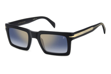 BLUE GRADIENT GOLD MIRROR LENSES WITH BLACK FRAME