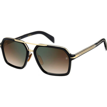 BROWN GRADIENT GREEN FLASH MIRROR LENSES WITH BLACK FRAME