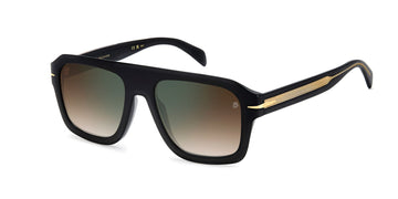 BROWN GRADIENT GREEN FLASH MIRROR LENSES WITH BLACK FRAME