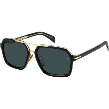 SOLID BLUE LENSES WITH BLACK FRAME