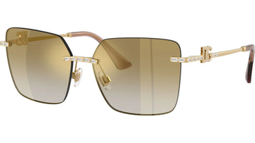 LIGHT BROWN MIRROR GOLD LENSES WITH GOLD FRAME