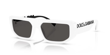 SOLID GRAY LENSES WITH SHINY WHITE FRAME