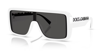 SOLID GRAY LENSES WITH SHINY WHITE FRAME