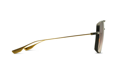 DITA DITA DUBSYSTEM Pilot Sunglasses in Dark Burgundy To Clear Gradient Black Iron/Yellow Gold, angle view