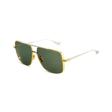 SOLID GREEN LENSES WITH YELLOW GOLD FRAME