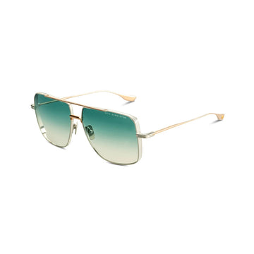GREEN GRADIENT LENSES WITH ROSE GOLD SILVER FRAME