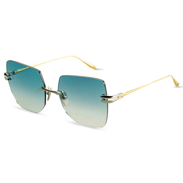 GREEN GRADIENT LENSES WITH SILVER GOLD FRAME