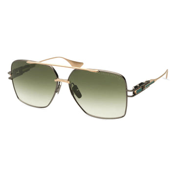 GREEN GRADIENT LENSES WITH BLACK RHODIUM BRUSHED WHITE GOLD FRAME