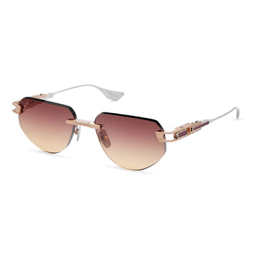 BROWN GRADIENT LENSES WITH ROSE GOLD SLIVER FRAME
