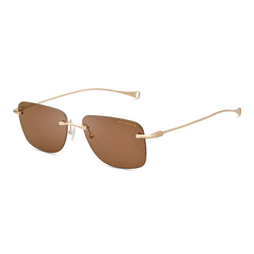 SOLID BROWN POLARIZED LENSES WITH ROSE GOLD FRAME