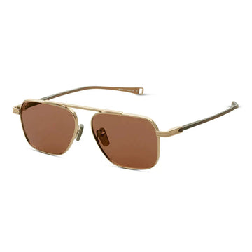 SOLID BROWN POLARIZED LENSES WITH GOLD FRAME