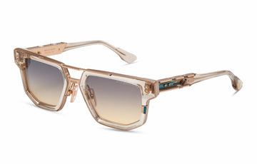 GRAY TO APRICOT GRADIENT LENSES WITH KHAKI CRYSTAL ROSE GOLD FRAME