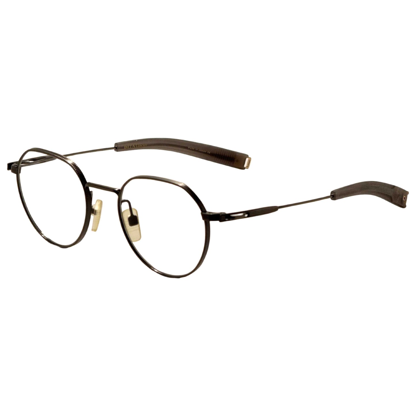 DITA DLX108 Round Eyeglasses in Clear Antique Silver, front view