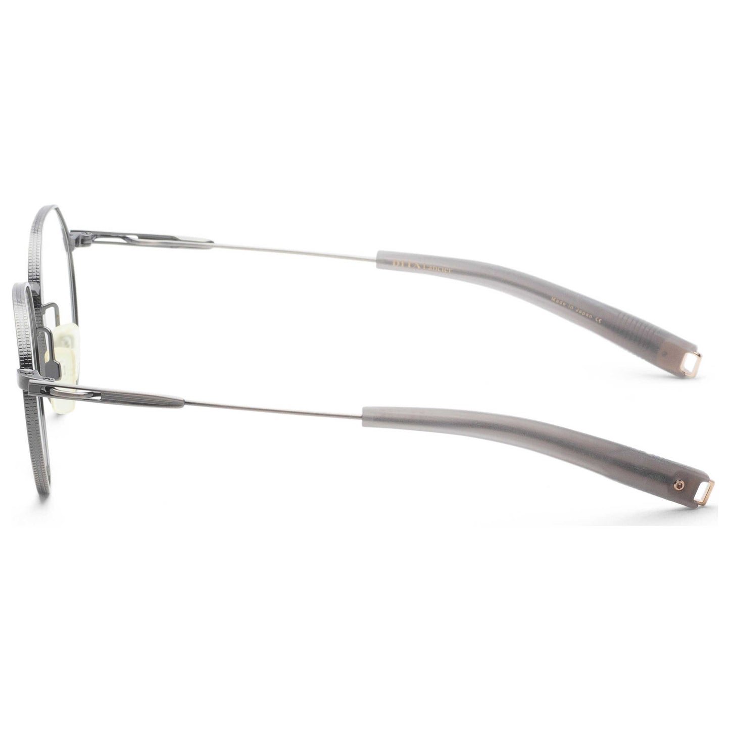 DITA DLX108 Round Eyeglasses in Clear Antique Silver, angle view