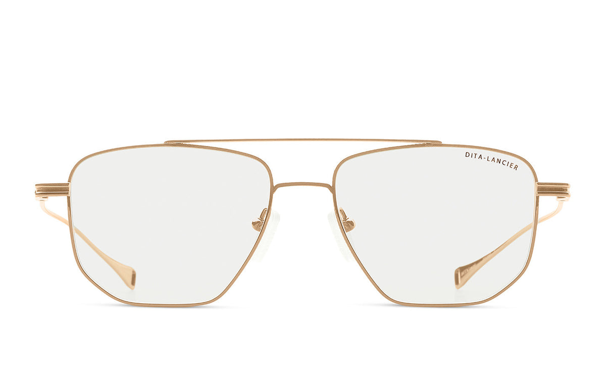 DITA DLX115 Pilot Eyeglasses in Clear / Gold Sand, front view