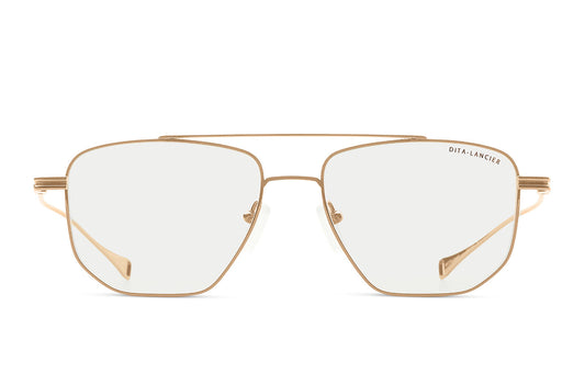 DITA DLX115 Pilot Eyeglasses in Clear / Gold Sand, front view