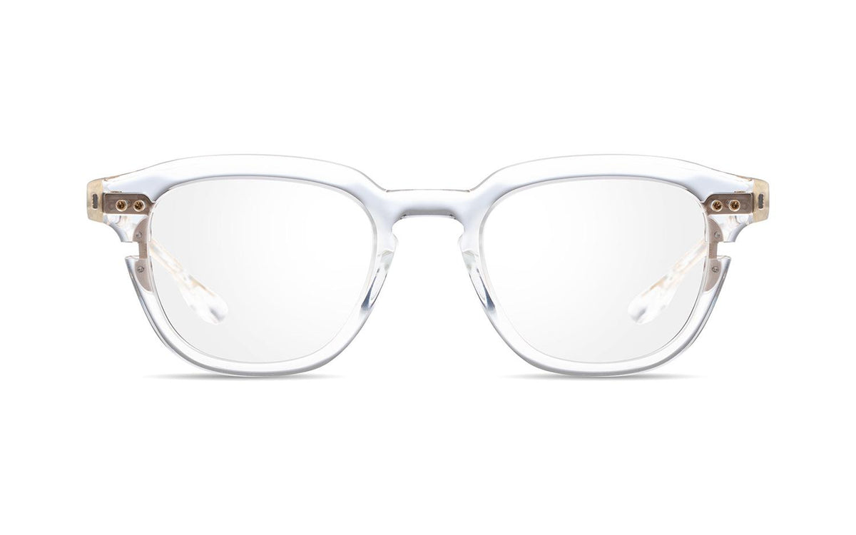 DITA DLX702 Square Eyeglasses in Clear Crystal Yellow Gold, angle view