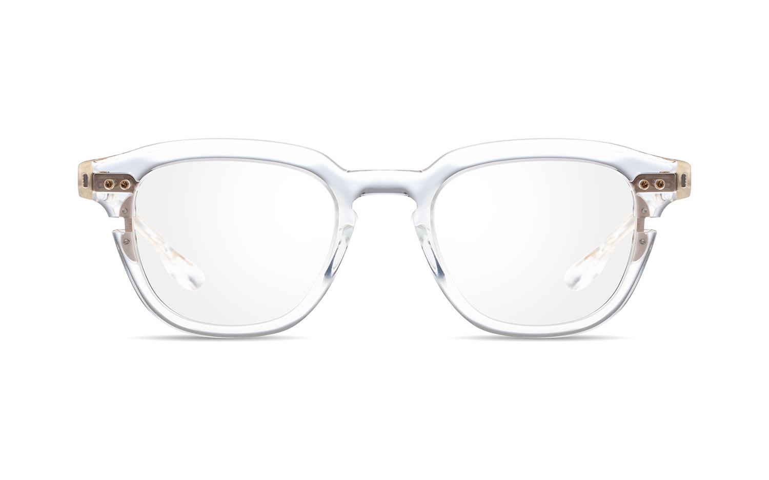 DITA DLX702 Square Eyeglasses in Clear Crystal Yellow Gold, angle view